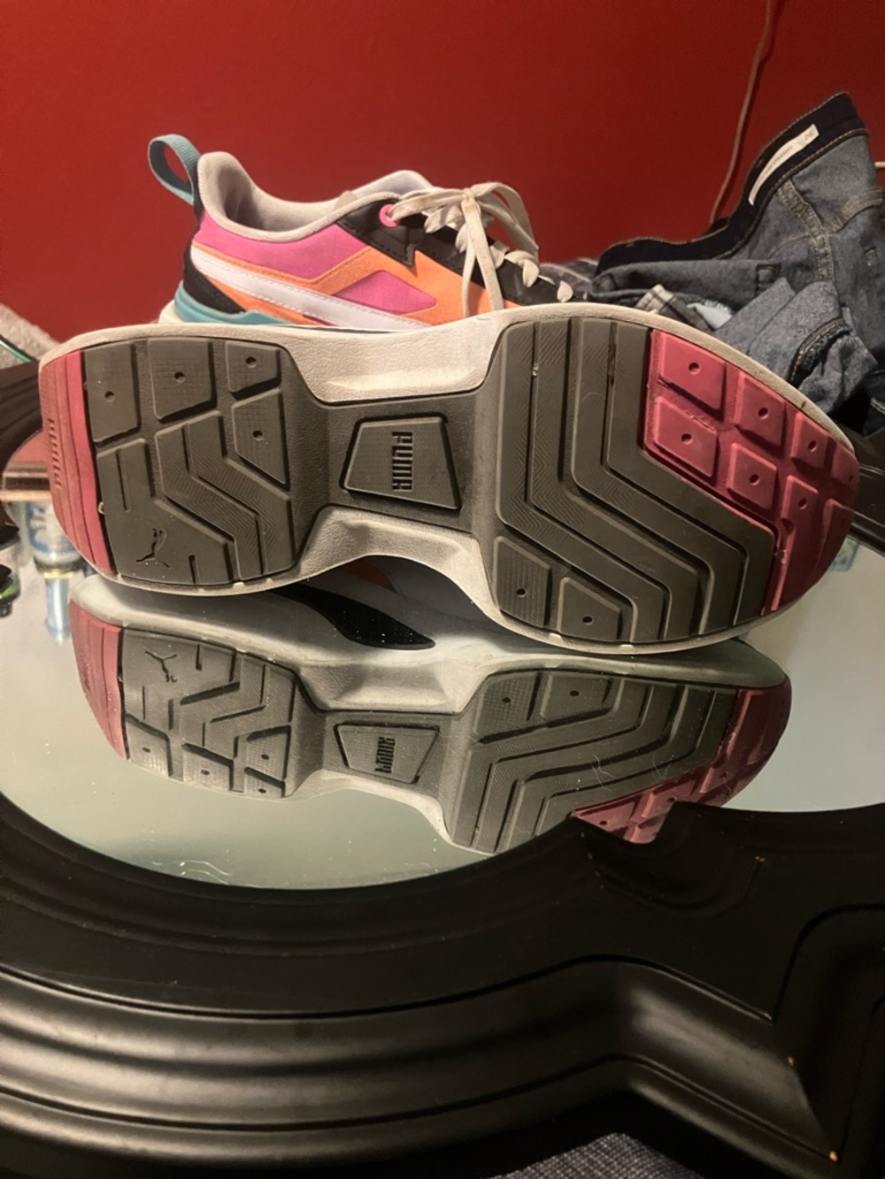 Puma Women's Pink, Teal & Orange Platform Sneakers - Picture 2 of 5